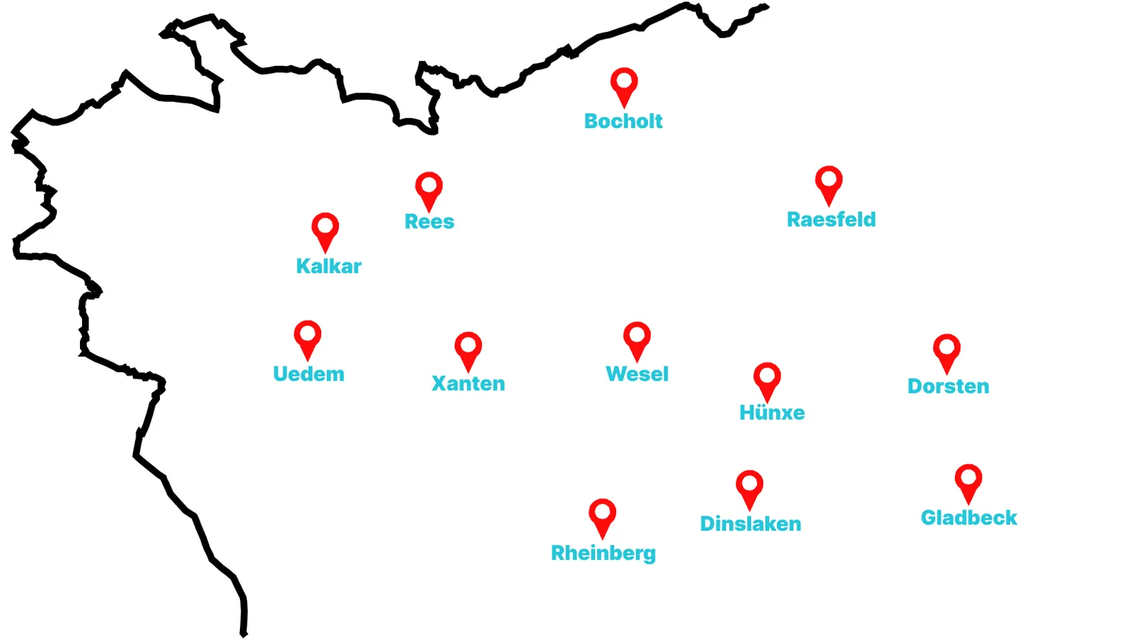 Karte: Einsatzgebiet Ahaus